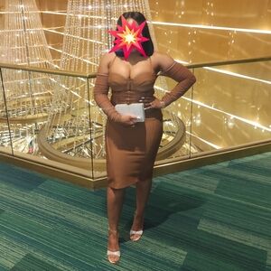 Crisscross Front Mesh Insert Bustier Bodycon Dress